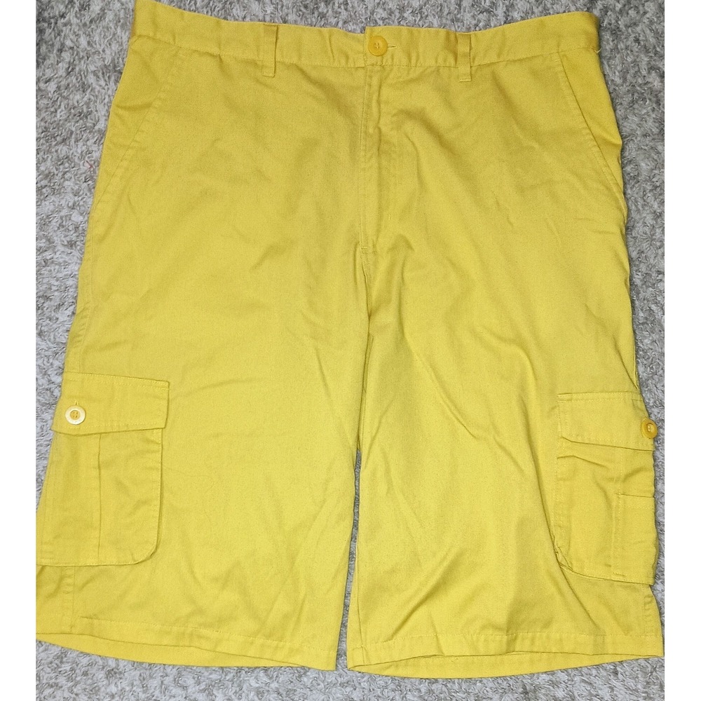Men's S2 Shorts Size 38 Color Yellow Pockets Pretty Beach Walking Casual Pockets